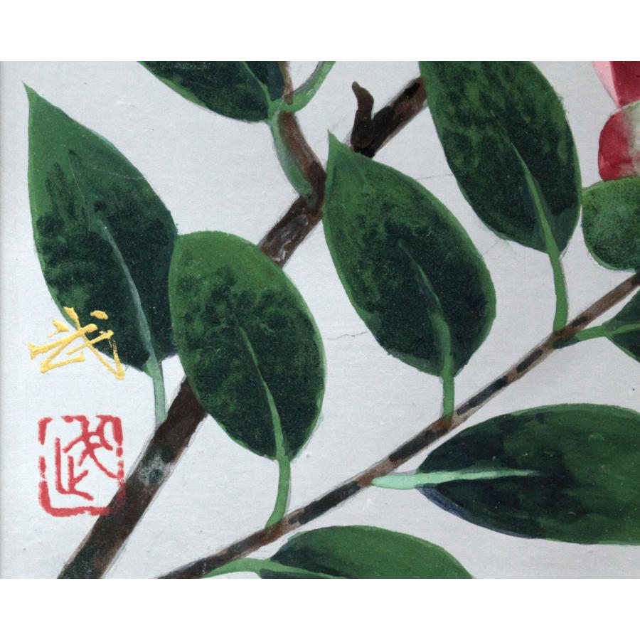 間瀬武 「椿（関東月見草）」 日本画 絵画 - 北海道画廊