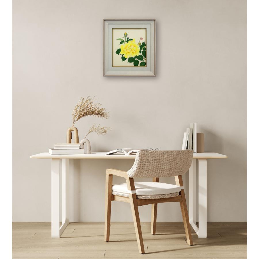 浅野天鐘 「黄バラ」 日本画 絵画 - 北海道画廊 : 北海道画廊 Yahoo!店