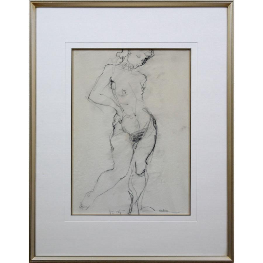 阿部国利 「裸婦」 デッサン画 絵画 - 北海道画廊 : 北海道画廊 Yahoo