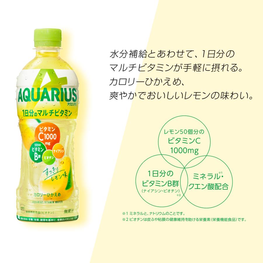 ソフトドリンク ジュース スポーツ 熱中症対策 アクエリアス 1日分のマルチビタミン 500mlPET×24本 ペットボトル|北海道サービスショップ|01