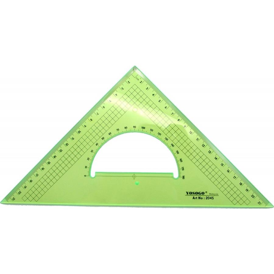 大きな 三角定規 アクリル ３０ｃｍ 方眼目盛入り ２枚組 クリアグリーン Triangle 2 ホーコーステーショナリー 通販 Yahoo ショッピング