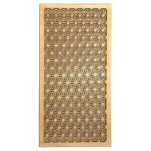 ウォールデコレーション 組子調 和風アートパネル 木製 麻の葉 シナ合板 (60cmx30cm)