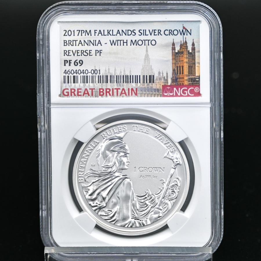 送料無料 イギリス領 フォークランド 諸島 17 ブリタニア クラウン 銀貨 Ngc Pf 69 リバース プルーフ Motto モダン コイン 135 代引不可 Zoetalentsolutions Com