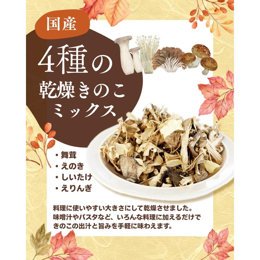 ホクト 【国産】4種の 乾燥きのこ ミックス【ネコポス送料無料】60g 無