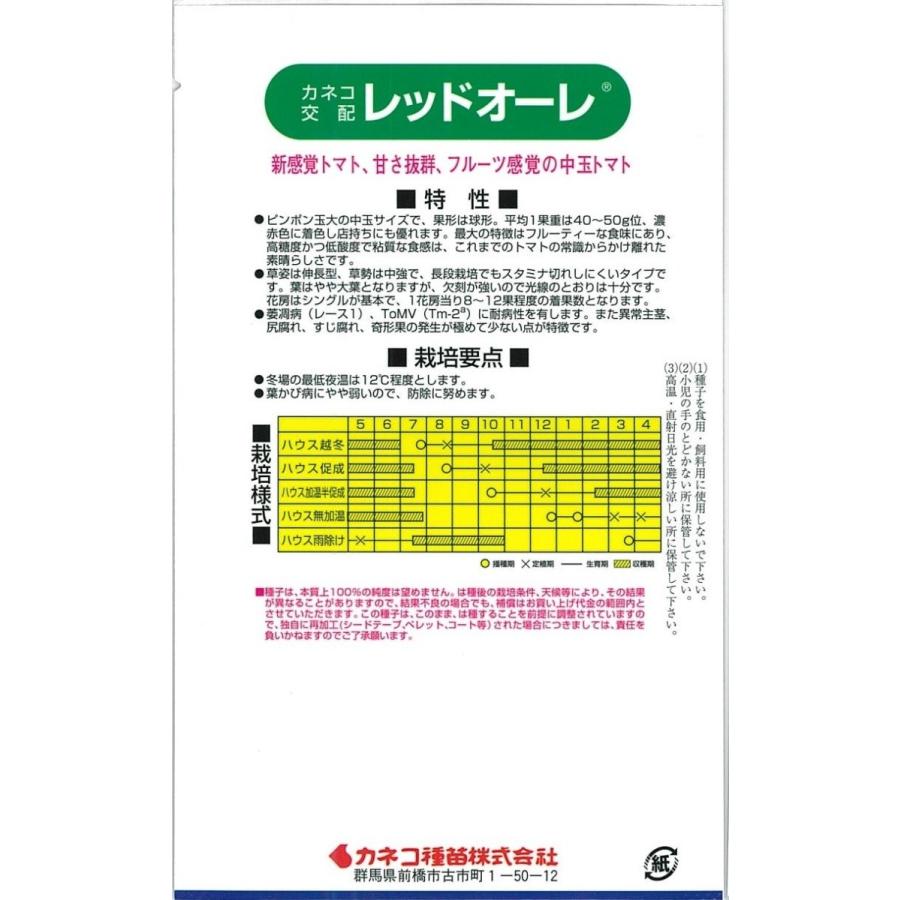 カネコ交配 中玉トマト レッドオーレ 100粒 野菜種子 北越農事yahoo ショップ 通販 Yahoo ショッピング