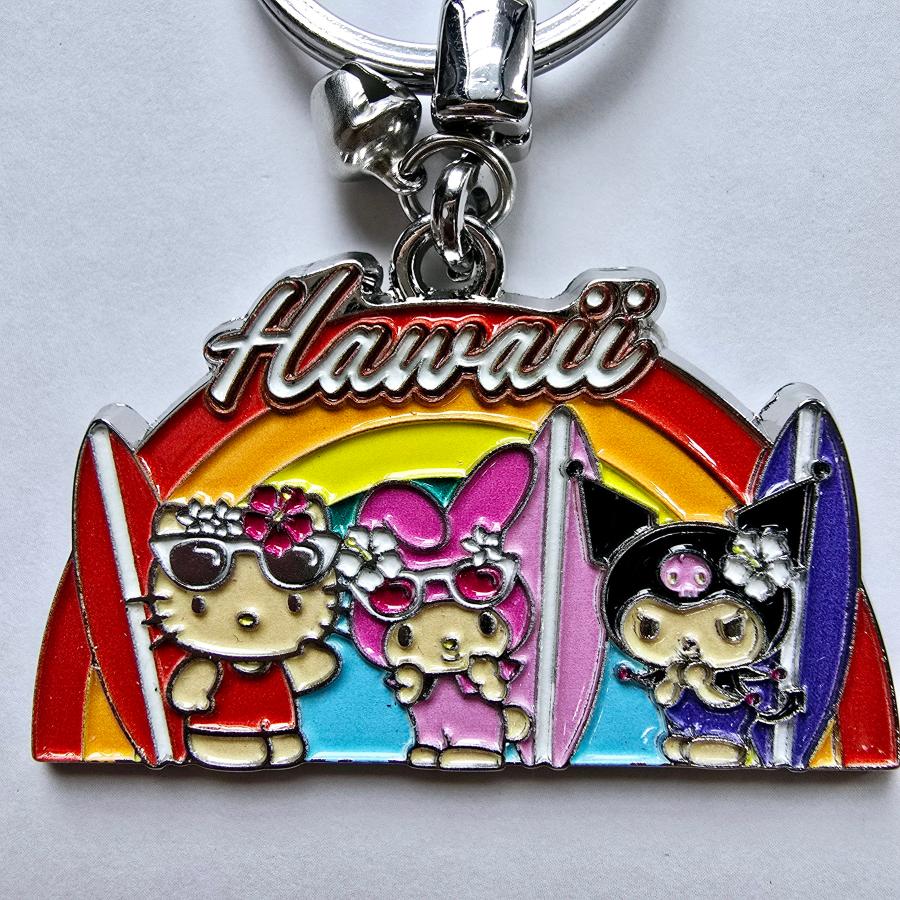 正規品☆新品☆ハワイ限定☆日焼けキティ　マイメロ　クロミ　キーホルダー ☆ハワイ限定☆日焼けキティ&マイメロディ&クロミキーホルダー