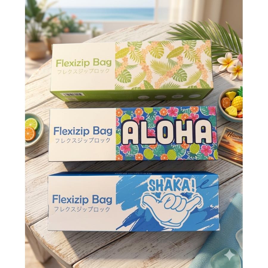 ジップバッグ Mサイズ 袋 ハワイ柄 フレクスジップロック flexizip Bag