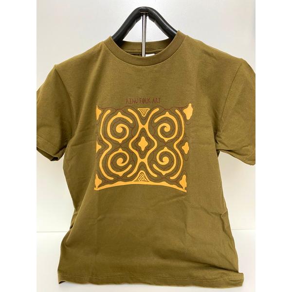 アイヌのくらし Tシャツ オリーブ アイヌ文様 アイヌ紋様 グッズ 