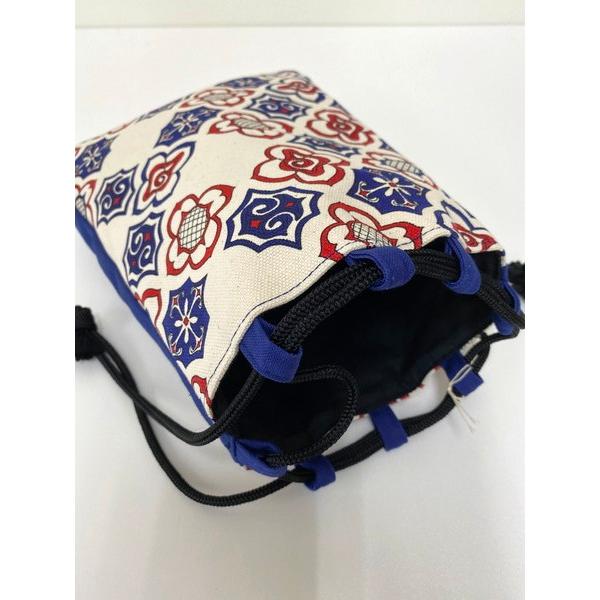 アイヌ帆布 通しマチ巾着 アイヌ文様 アイヌ紋様 グッズ 鞄 ポーチ