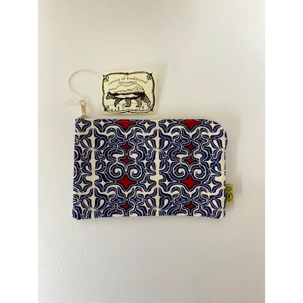 送料込み アイヌ帆布通帳入れ アイヌ文様 アイヌ紋様 グッズ : ほっと