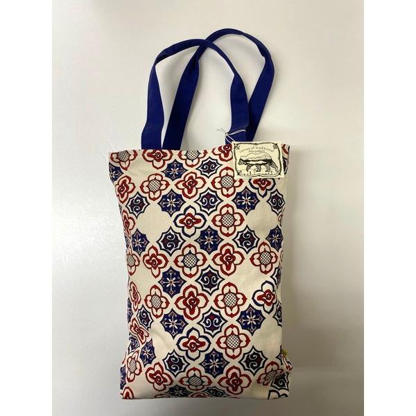 送料込み アイヌ帆布 縦長トートバッグ アイヌ文様 アイヌ紋様 グッズ