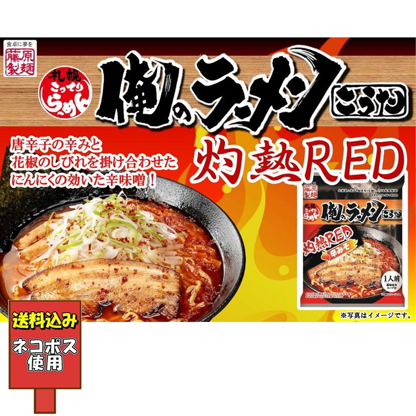藤原製麺 送料込み 俺のラーメンこうた 灼熱RED 辛みそ 北海道二夜干し