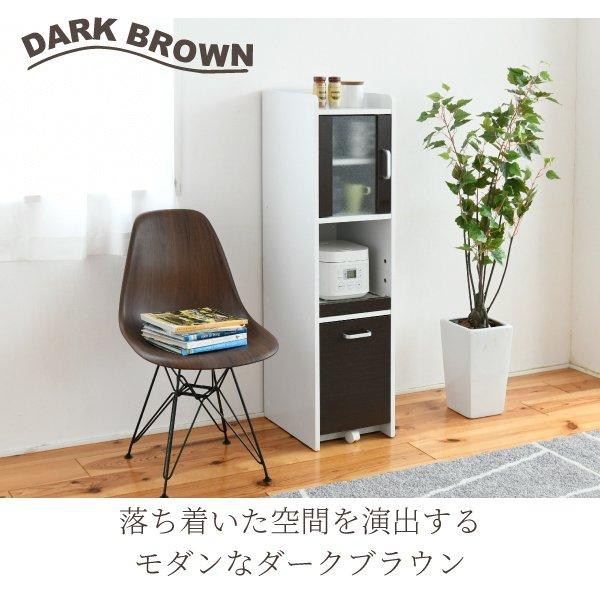 隙間収納 キッチン ミニ 食器棚 〔幅32.5×奥行42.5×高さ124cm〕 キッチン家電収納 家電ラック 家電収納棚 コンパクト スリム キッチンラック 扉付｜hokuo-lukit｜17