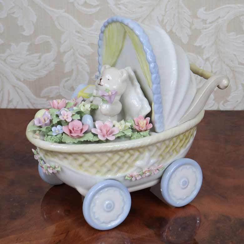 オルゴール ベビーカー 陶磁器 プレゼント ギフト 癒やし 名曲 『Hush