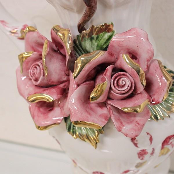 イタリア製陶花付きフラワーベース ピンクローズd 花瓶 アレンジフラワー 124 134 インテリア北欧yahoo 店 通販 Yahoo ショッピング
