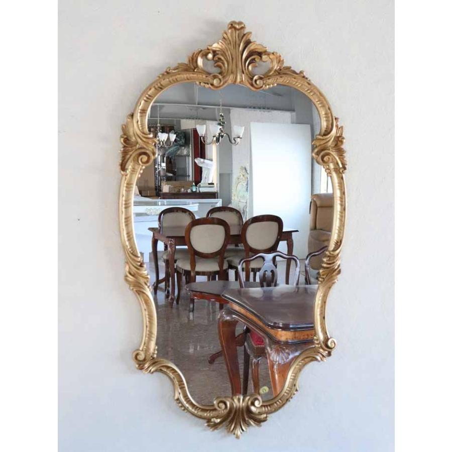 イタリア製 デコレーションミラー 壁掛け ミラー アイボリー ゴールド