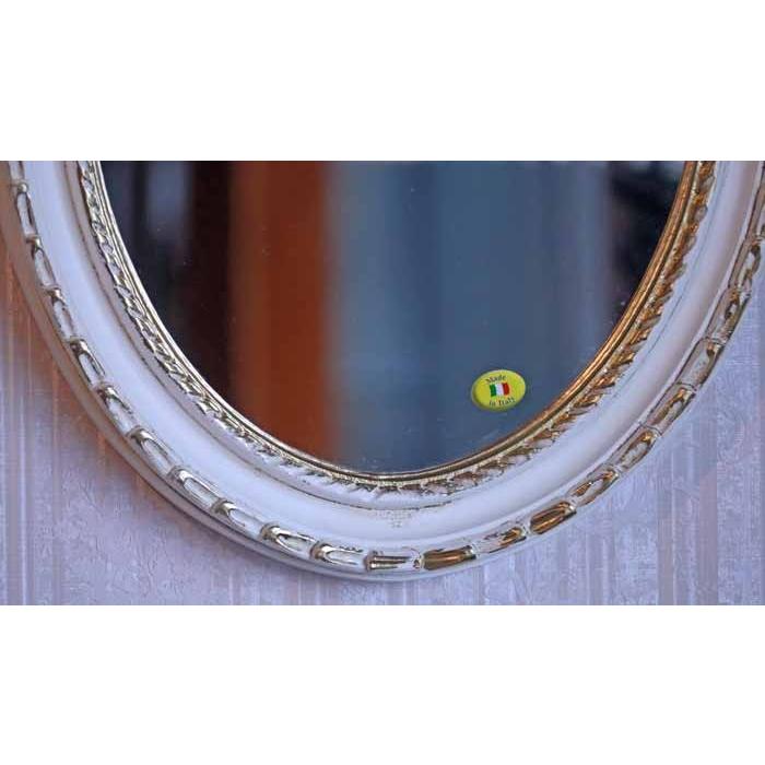 イタリア製 デコレーションミラー 壁掛け ミラー アイボリー ゴールド