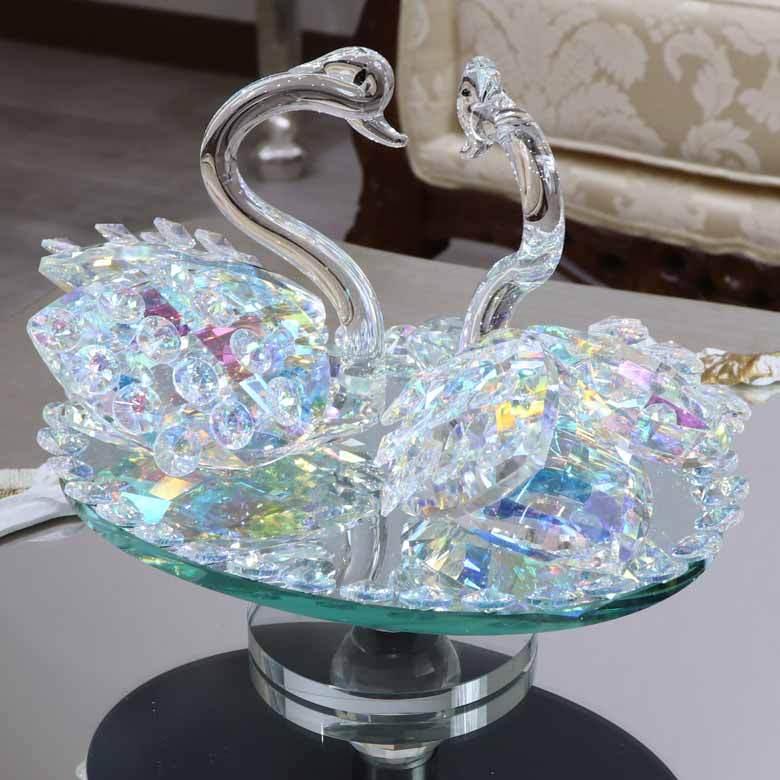 クリスタルガラス スワン 置物 白鳥 インテリア ガラス :124-969:インテリア北欧Yahoo!店 - 通販 - Yahoo!ショッピング