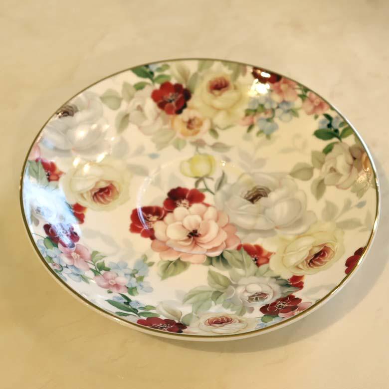 ガラスカップアンドソーサー ティーカップ プチローズ 薔薇