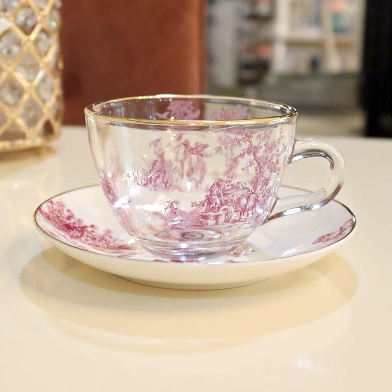 カップアンドソーサー ティーカップ ボルドー トワルドジュイ フレンチ