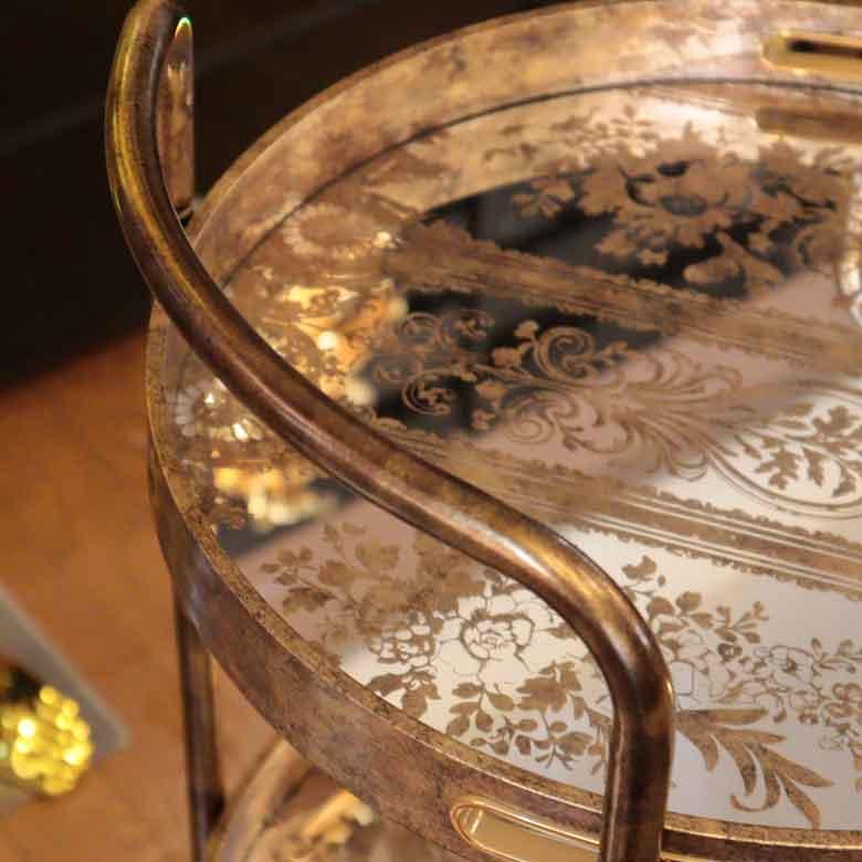 ワゴン キャスター付 トレー付き トロリー ミラーワゴン 3段 ワゴン キャスター付 トレー付き トロリー ミラーワゴン 3段