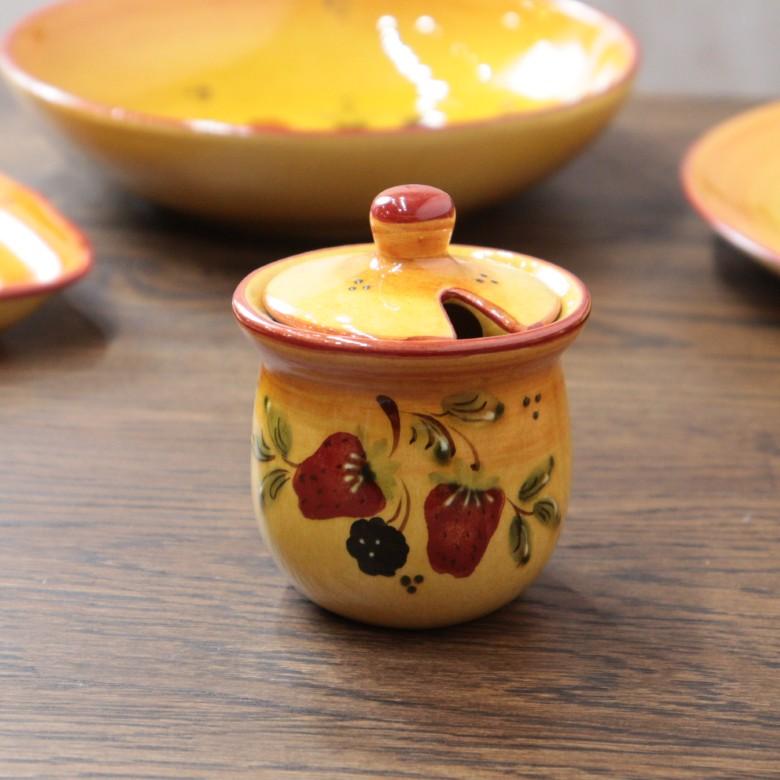 ポルトガル マスタードポット 調味料入れ フルーツ柄 ベリー PFA-25FS
