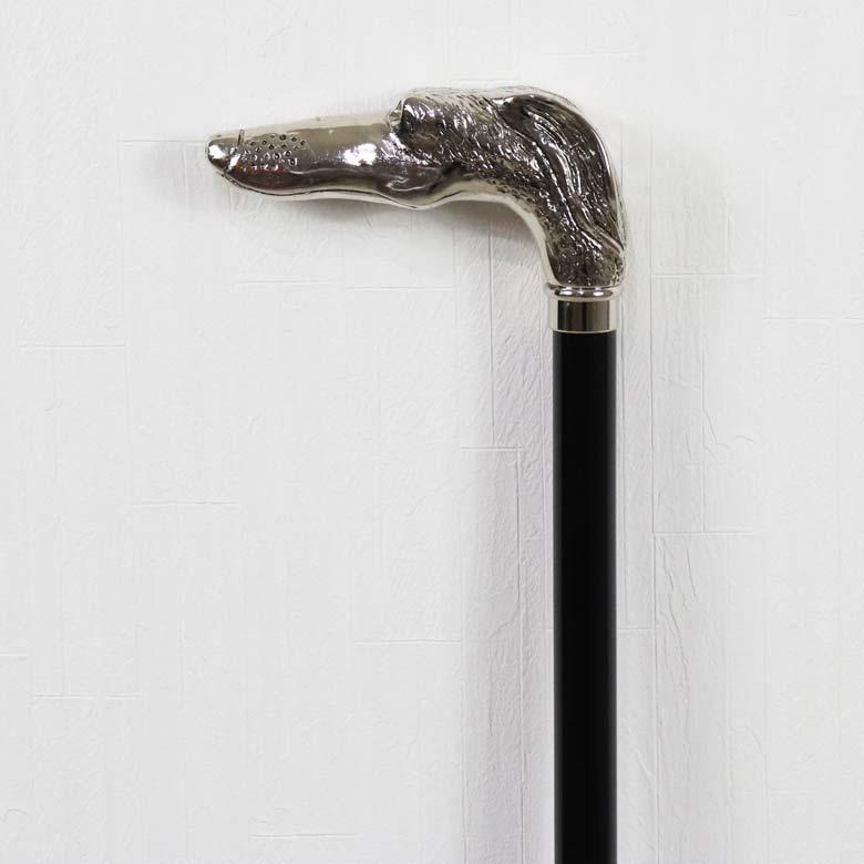ステッキ シルバー ドッグ 杖 ウォーキングスティック ウォーキングステッキ シルバー イタリア製 127428インテリア北欧Yahoo