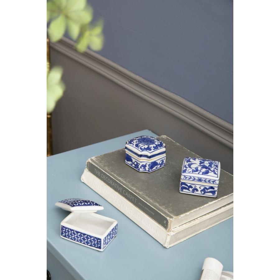 蓋付きボックス 3点セット シノワズリ 陶器 おしゃれ 置物 花瓶