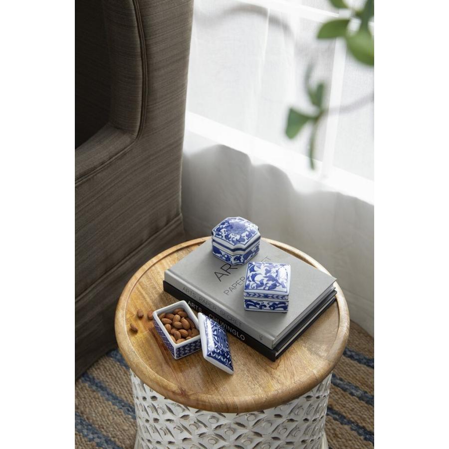 蓋付きボックス 3点セット シノワズリ 陶器 おしゃれ 置物 花瓶