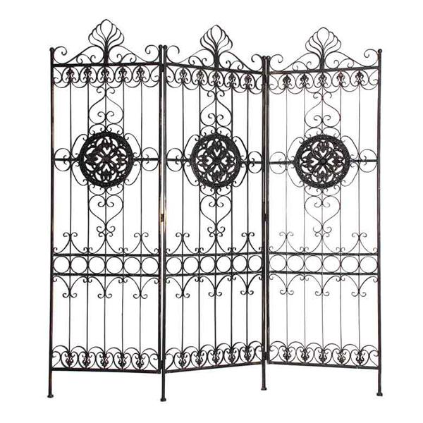 アンティーク衝立3連漆黒 パーテーション 3連 スクリーン ブラック 衝立 間仕切り アンティーク