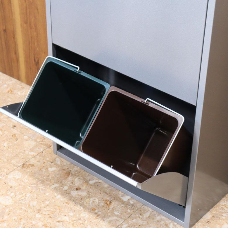 ダストボックス イタリア アイアン DOTTUS グレー 4杯/2段 ダストボックス イタリア アイアン DOTTUS グレー 4杯/2段