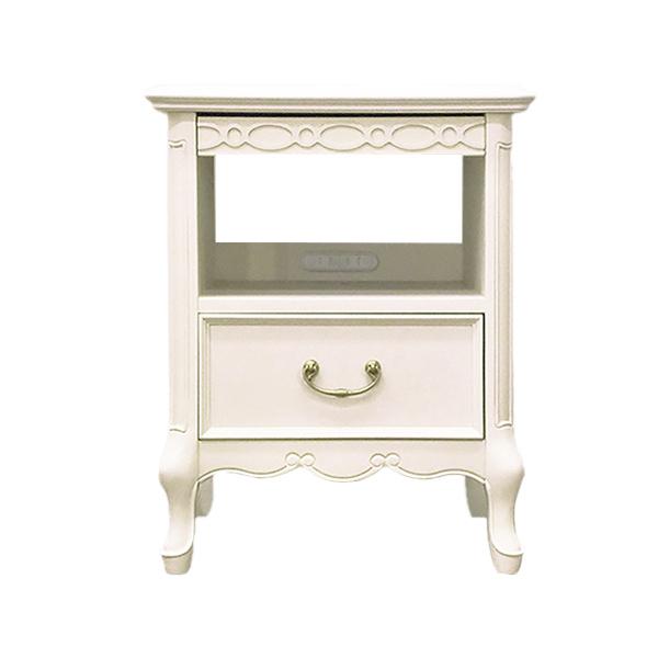 東海家具工業 ナイトテーブル オープンチェスト アンティークホワイト