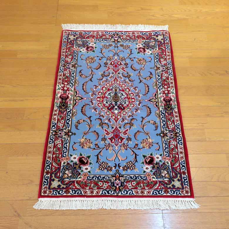 ペルシャ絨毯 115x74cm イスファハン カーペット ラグ 玄関マット