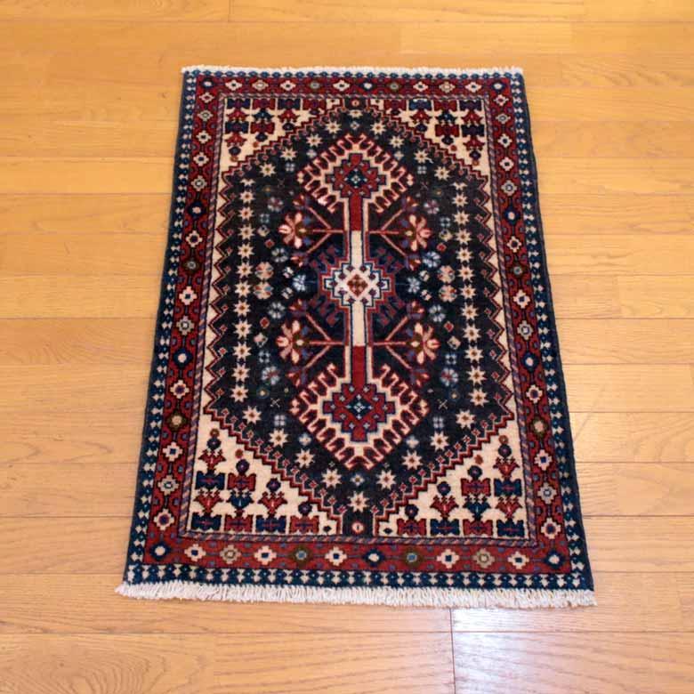 ペルシャ絨毯 90 x 60 ヤラメ カーペット ラグ 玄関マット persian rug