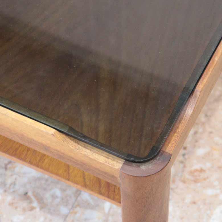 ガラストップテーブル Myer ローテーブル ヴィンテージ 木製 レトロ