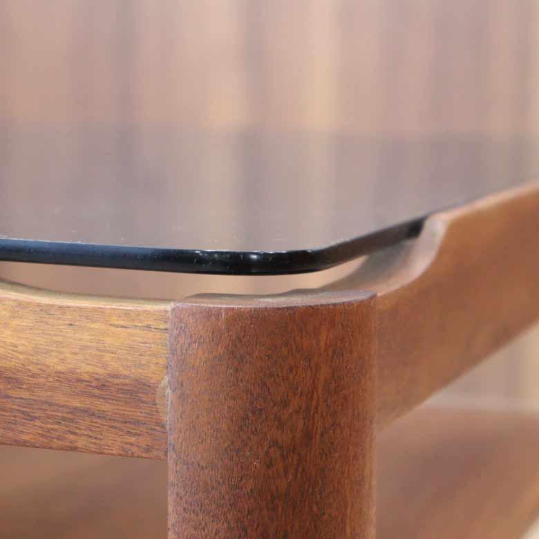 ガラストップテーブル Myer ローテーブル ヴィンテージ 木製 レトロ