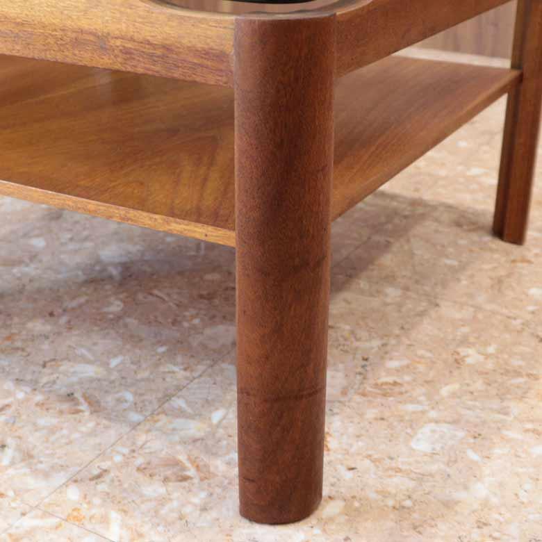 ガラストップテーブル Myer ローテーブル ヴィンテージ 木製 レトロ