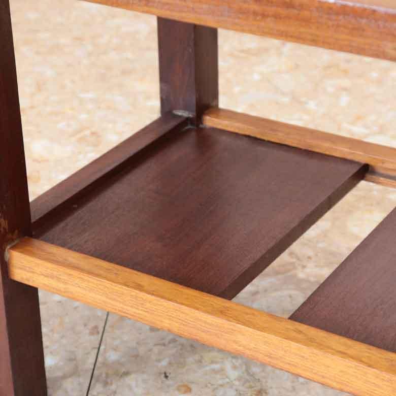 ガラストップテーブル ヴィンテージ コーヒーテーブル チーク レトロ