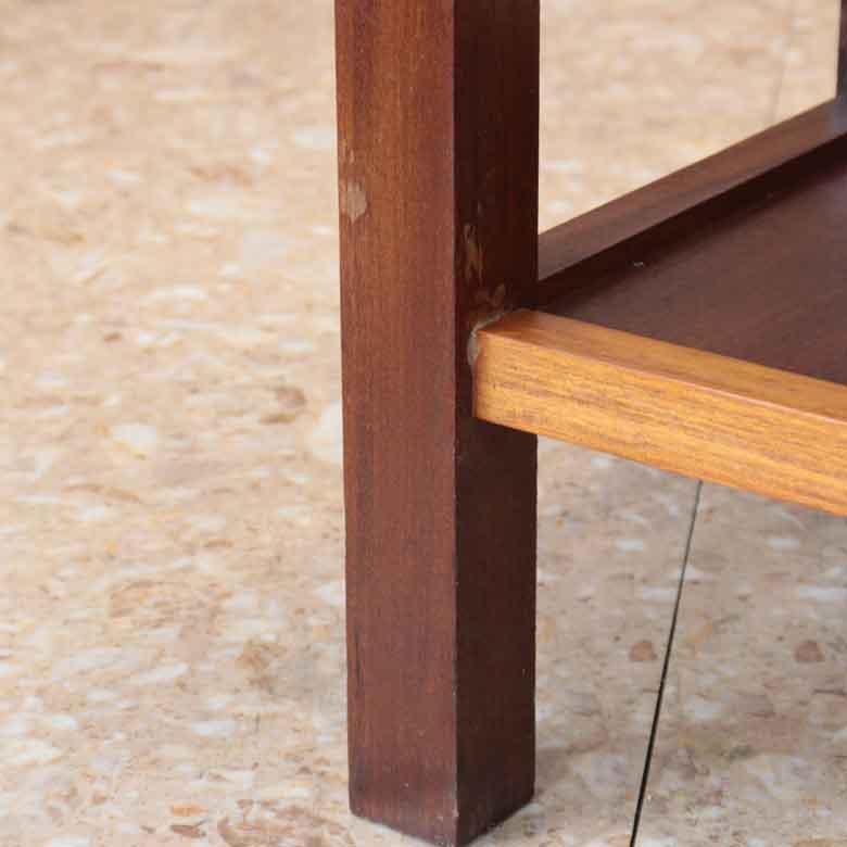 ガラストップテーブル ヴィンテージ コーヒーテーブル チーク レトロ