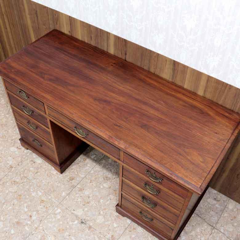 イギリス アンティーク ペディスタルデスク ライティングデスク レトロ