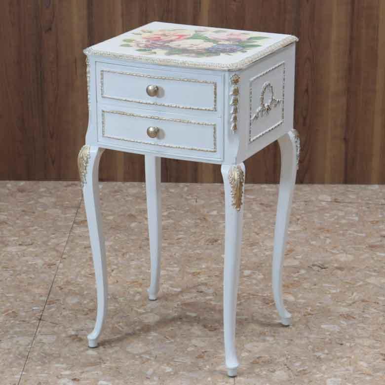 サイドチェスト ヴィンテージ イギリス ホワイト Olympus Furniture of
