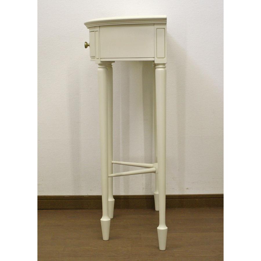 コンソールテーブル 半円 アンティーク ホワイト 木製 クラシック 白 