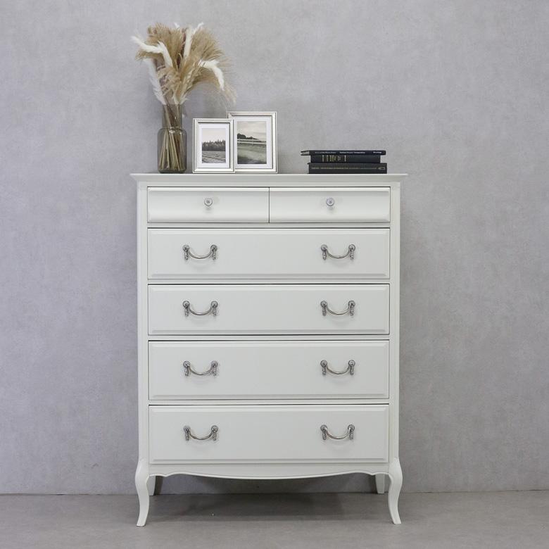猫脚 5段チェスト 姫家具 アンティーク ホワイト 東海家具