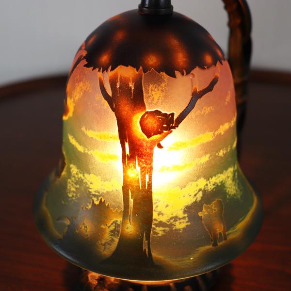サンドブラスト ランプ 猫のいる風景 アンティーク レトロ クラシック