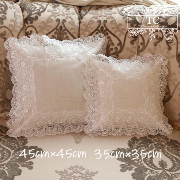 クッションカバー 35 35 オーガンジー レース 麻 バラ 刺繍 137 091 インテリア北欧yahoo 店 通販 Yahoo ショッピング