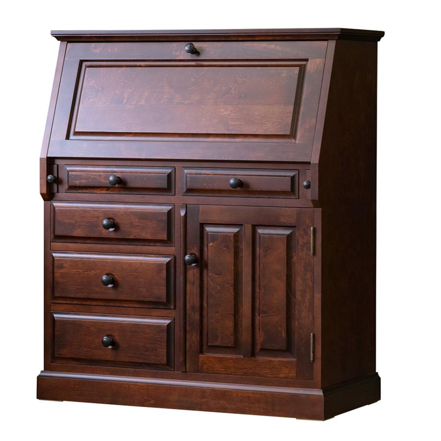 北海道民芸家具 国産家具 W90cm ライティングデスク ブラウン 北海  