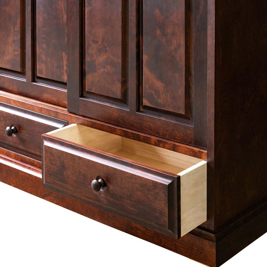 北海道民芸家具本棚スライド式ガラス扉ダークブラウン