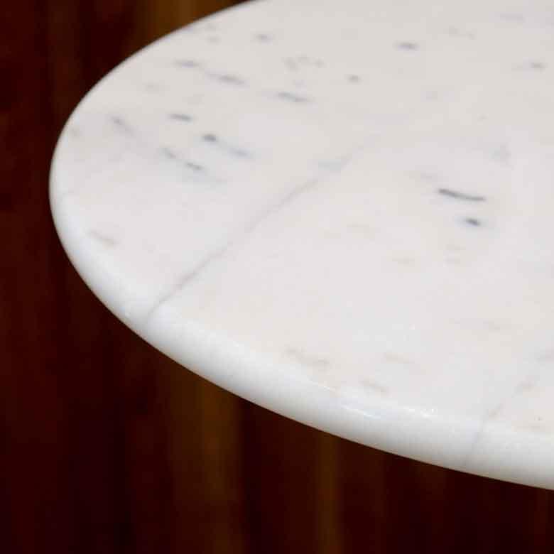 ハイテーブル 50cm 大理石 円形 カフェテーブル ブロンズ調 石 立ち