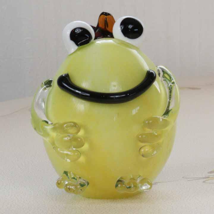 ガラスの置物 カエルM かえる 蛙 アンティーク オーナメント ガラス