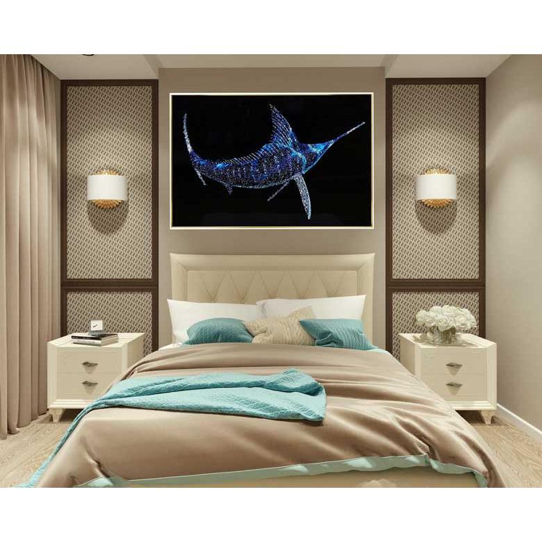 アートフレーム メカジキ 絵画 キラキラアート ゴールドフレーム